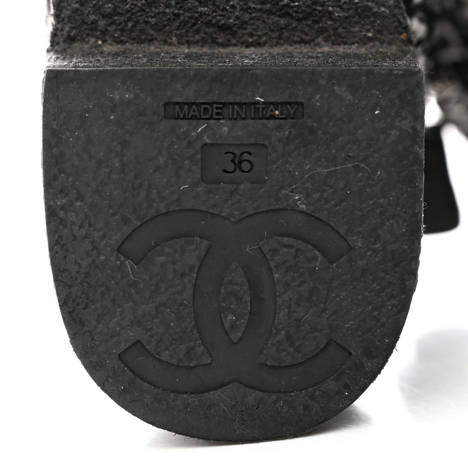 Chanel Tweed Quilted Lace Up Short Boots 36 Black White 7 of 7