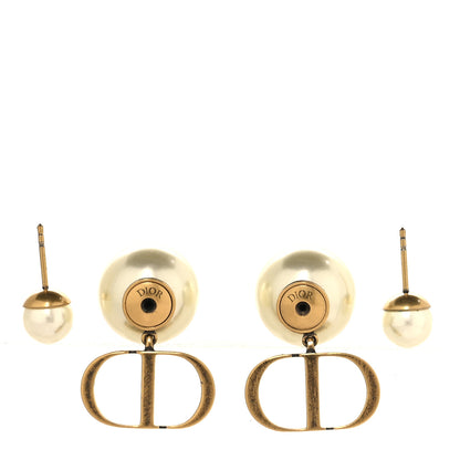 Christian Dior Metal Pearl Tribales Earrings Gold 3 of 5