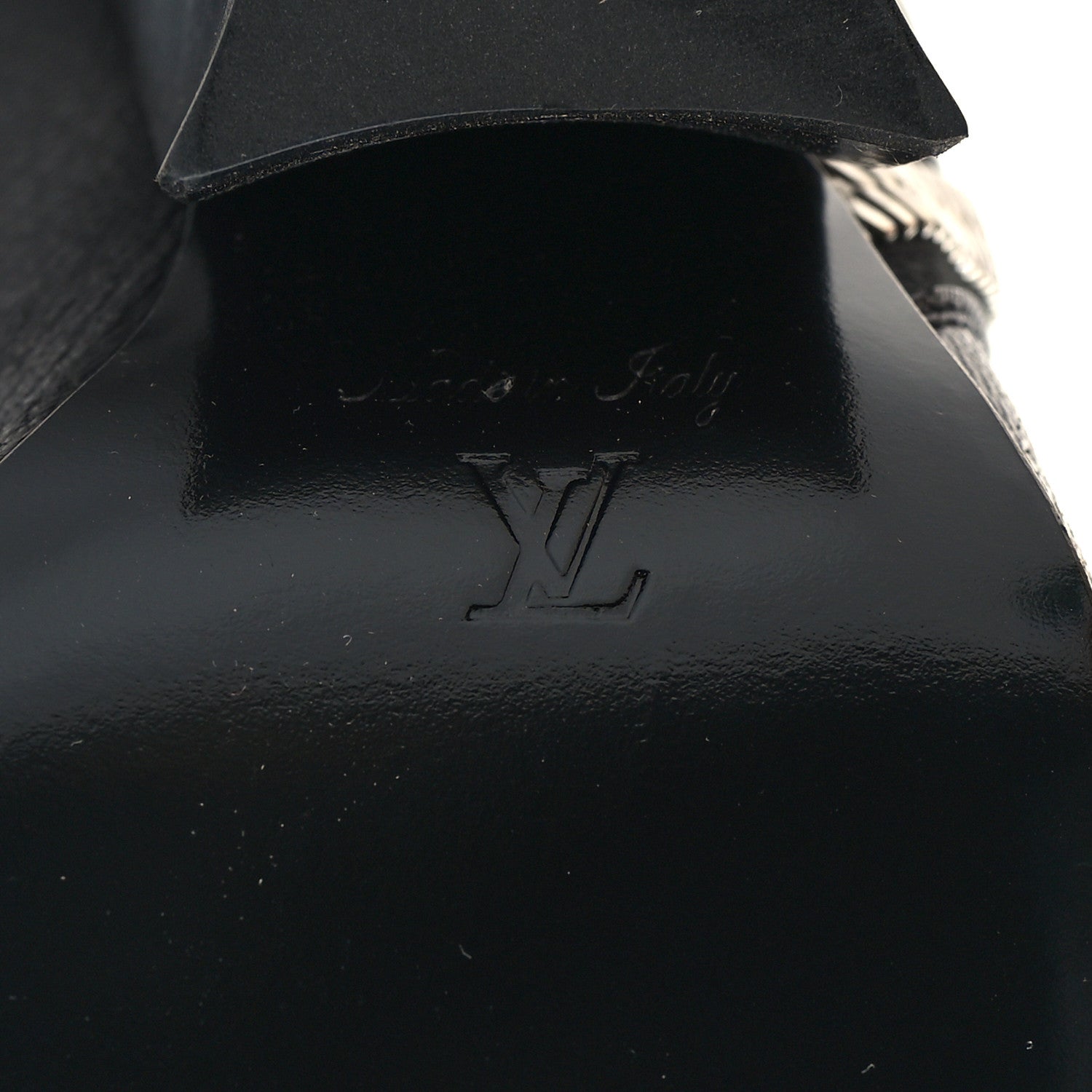 Louis Vuitton Calfskin Monogram Patti Wedge Half Boots 40 Black 9 of 12