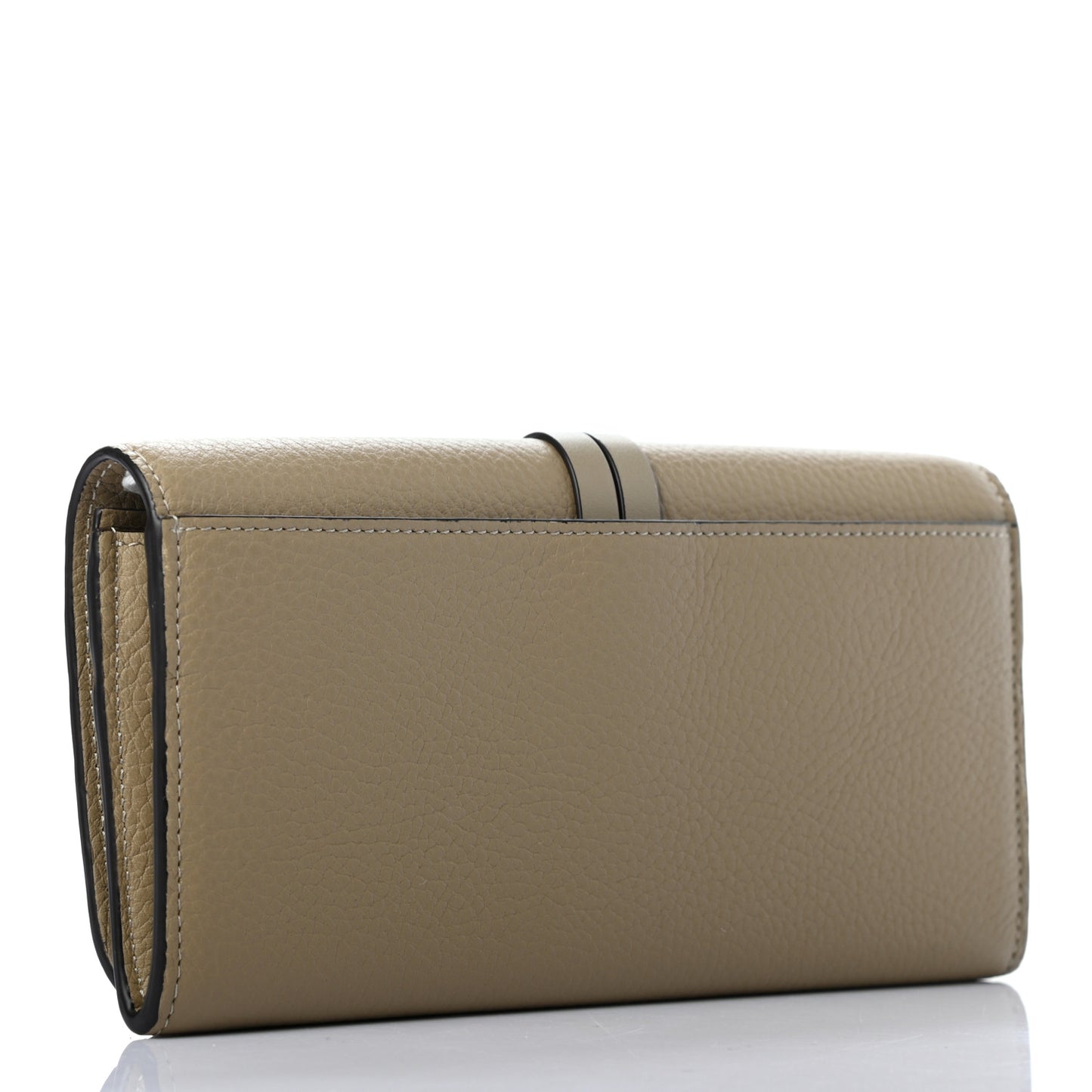 Calfskin Alphabet Long Wallet Sage