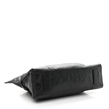 Alexander McQueen Calfskin Skull Embossed De Manta Tote Black 4 of 9
