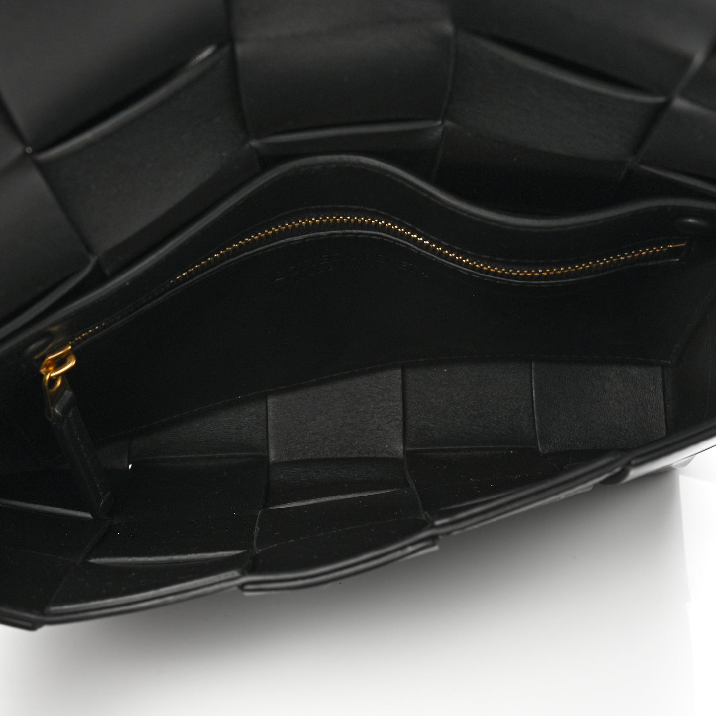 Patent Maxi Intrecciato Cassette Crossbody Bag Black