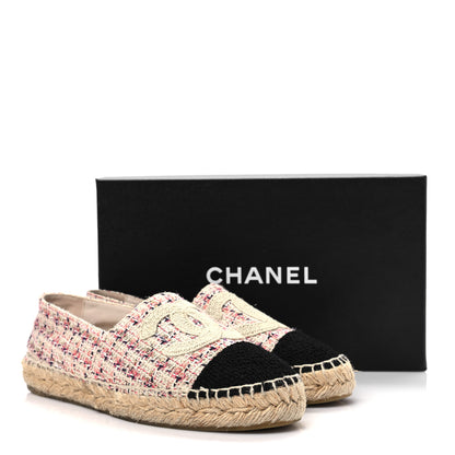 Chanel Tweed CC Espadrilles 38 Pink Black 9 of 9