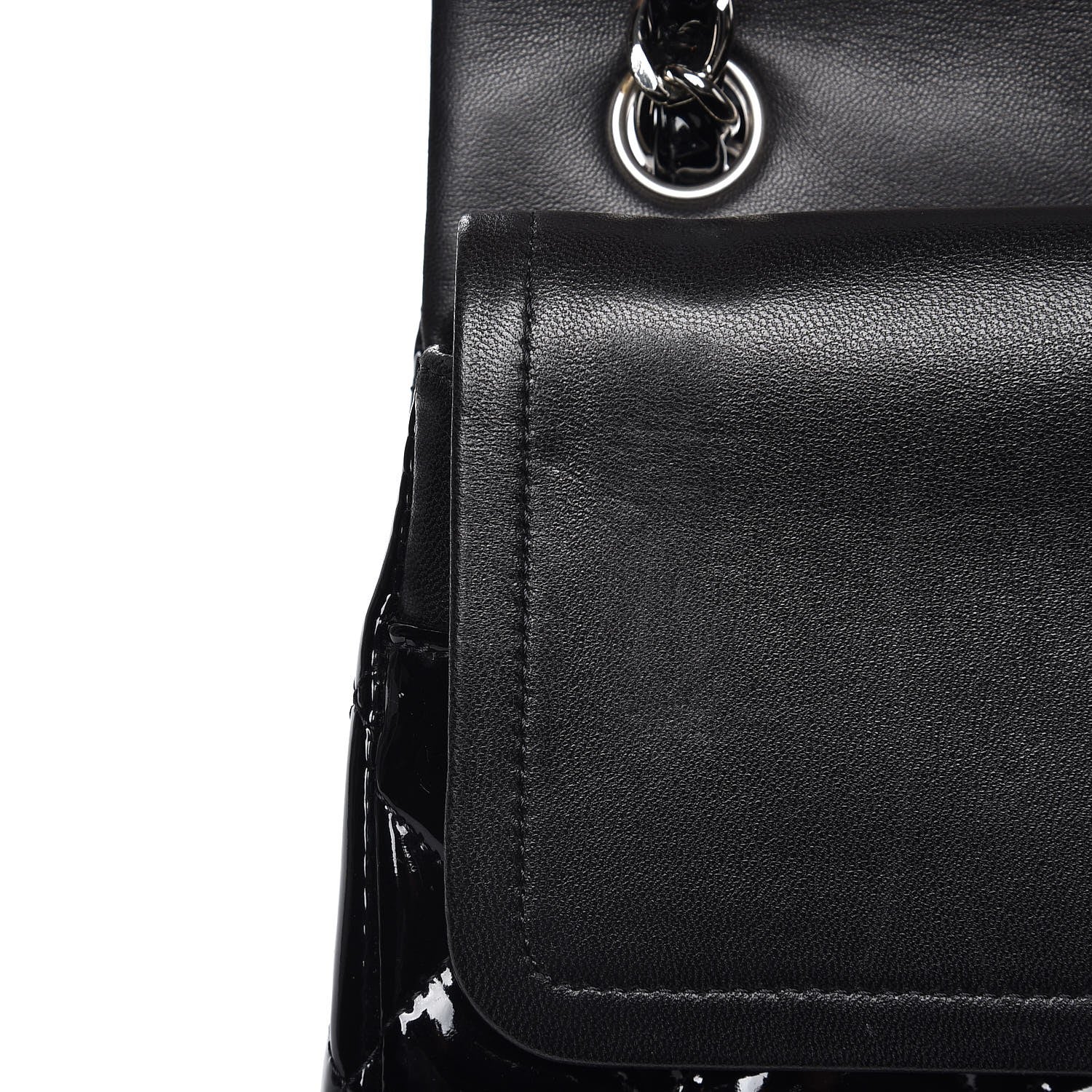 Chanel Patent Quilted Jumbo Double Flap Black 7 of 9