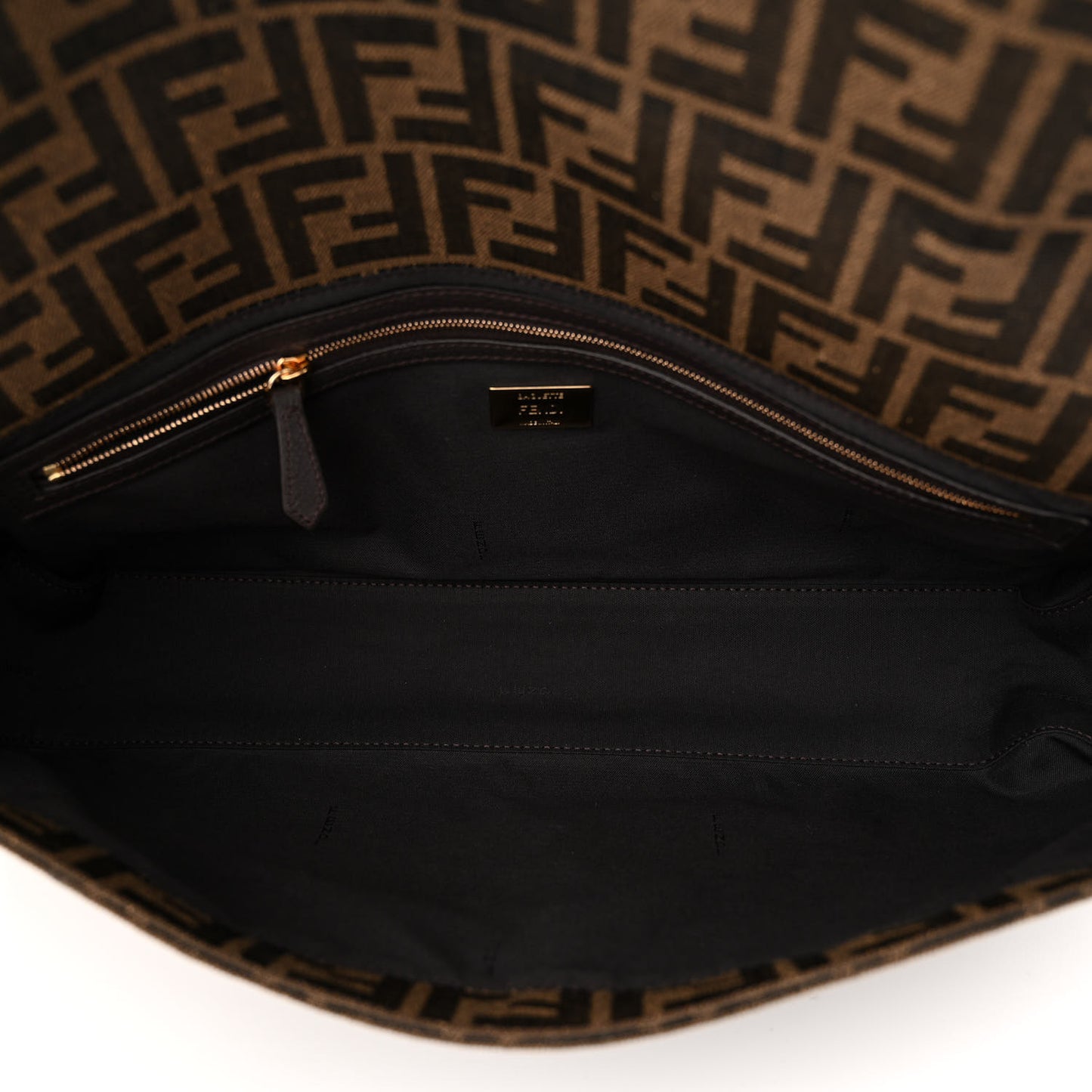 Fabric Jacquard FF 1974 Maxi Baguette Tobacco Moro Black