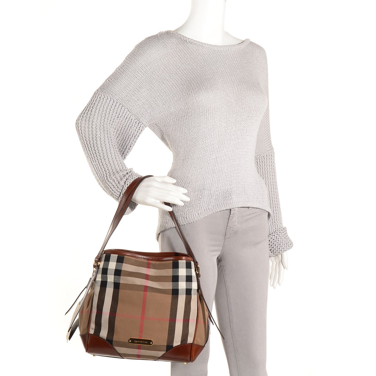 House Check Small Canterbury Hobo Dark Tan