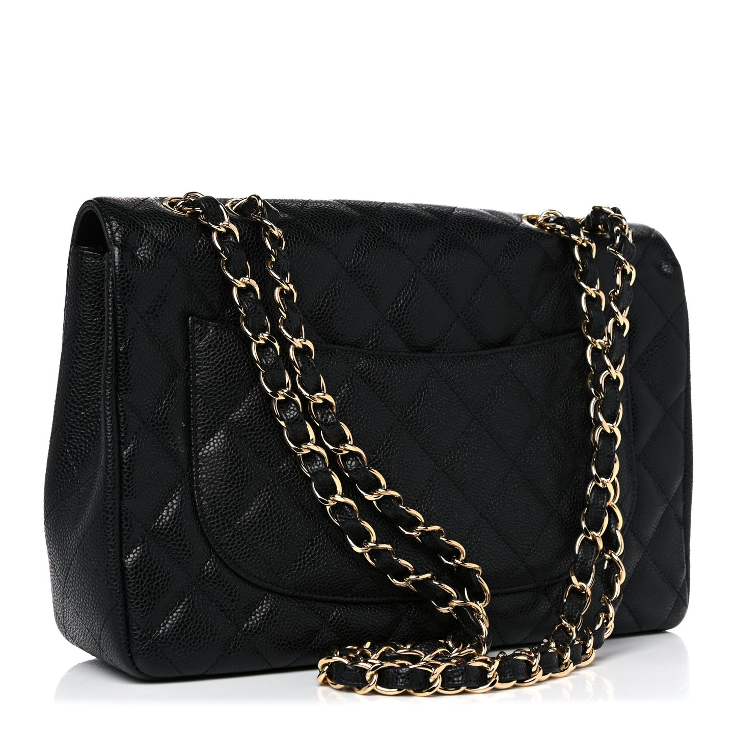 Caviar Quilted Jumbo Single Flap Black