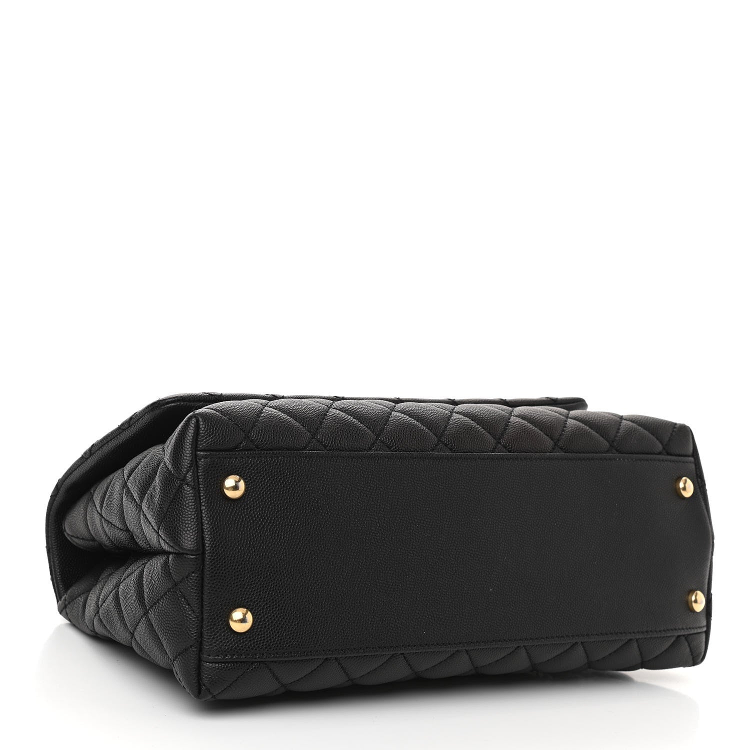Chanel Caviar Lizard Embossed Quilted Small Coco Handle Flap Black 4 of 11