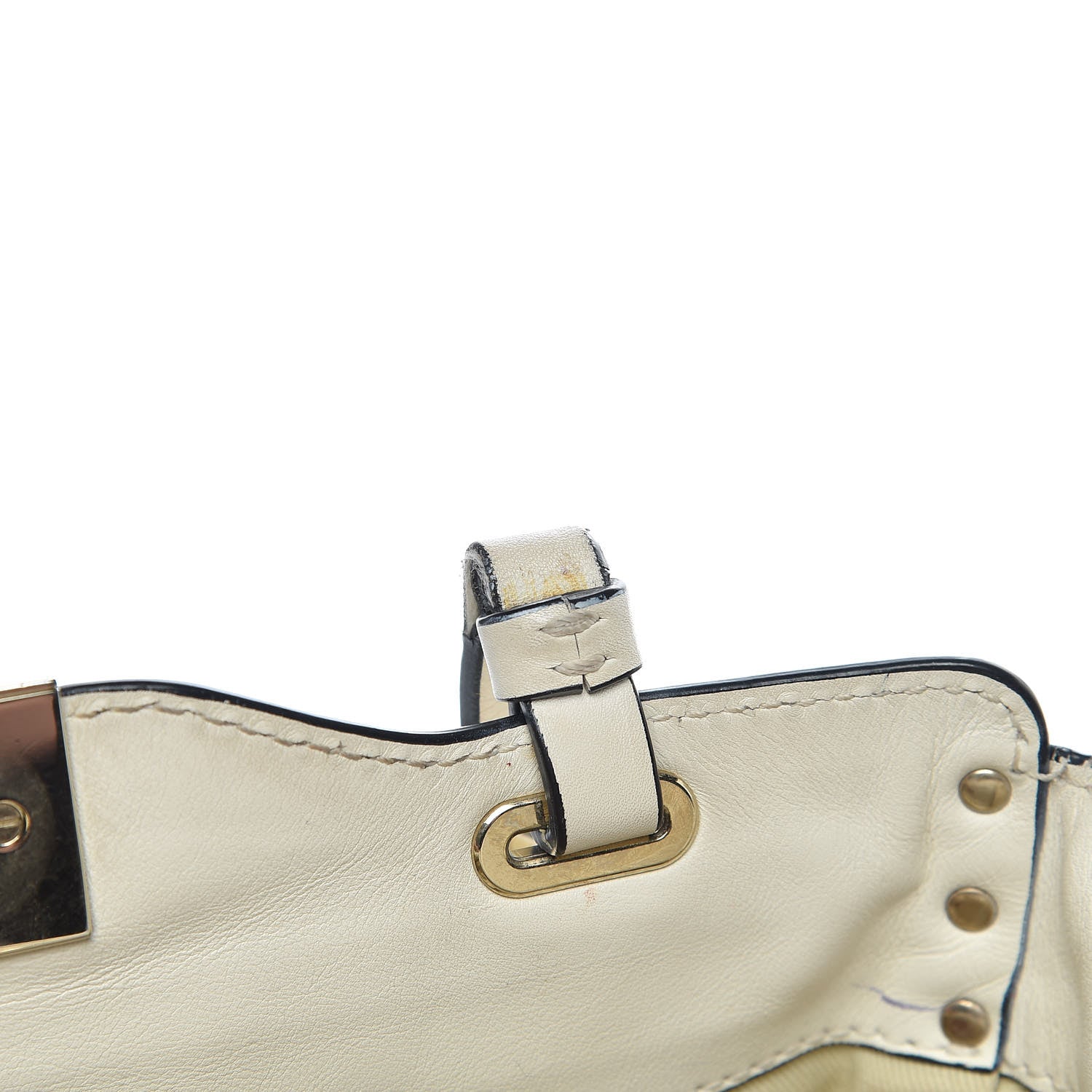 Valentino Garavani Vitello Small Rockstud Tote Ivory 17 of 35