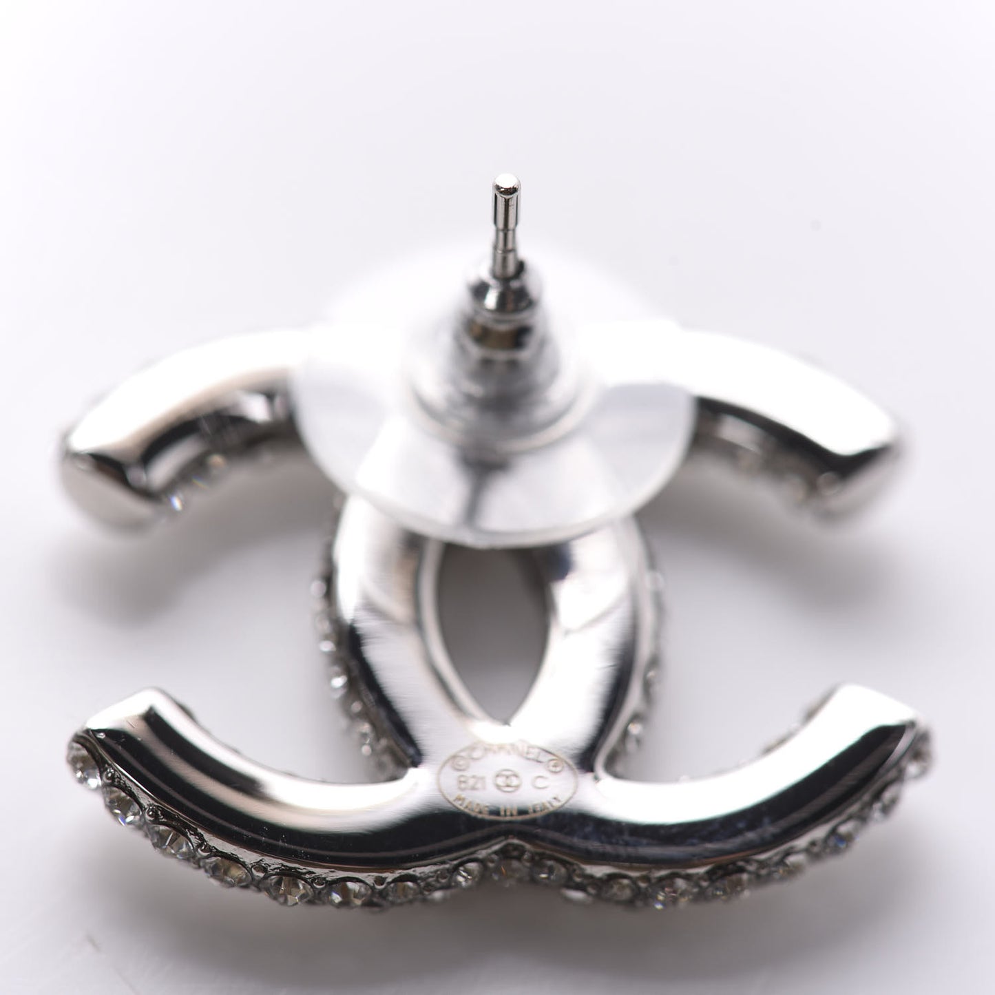 Crystal CC Earrings Silver