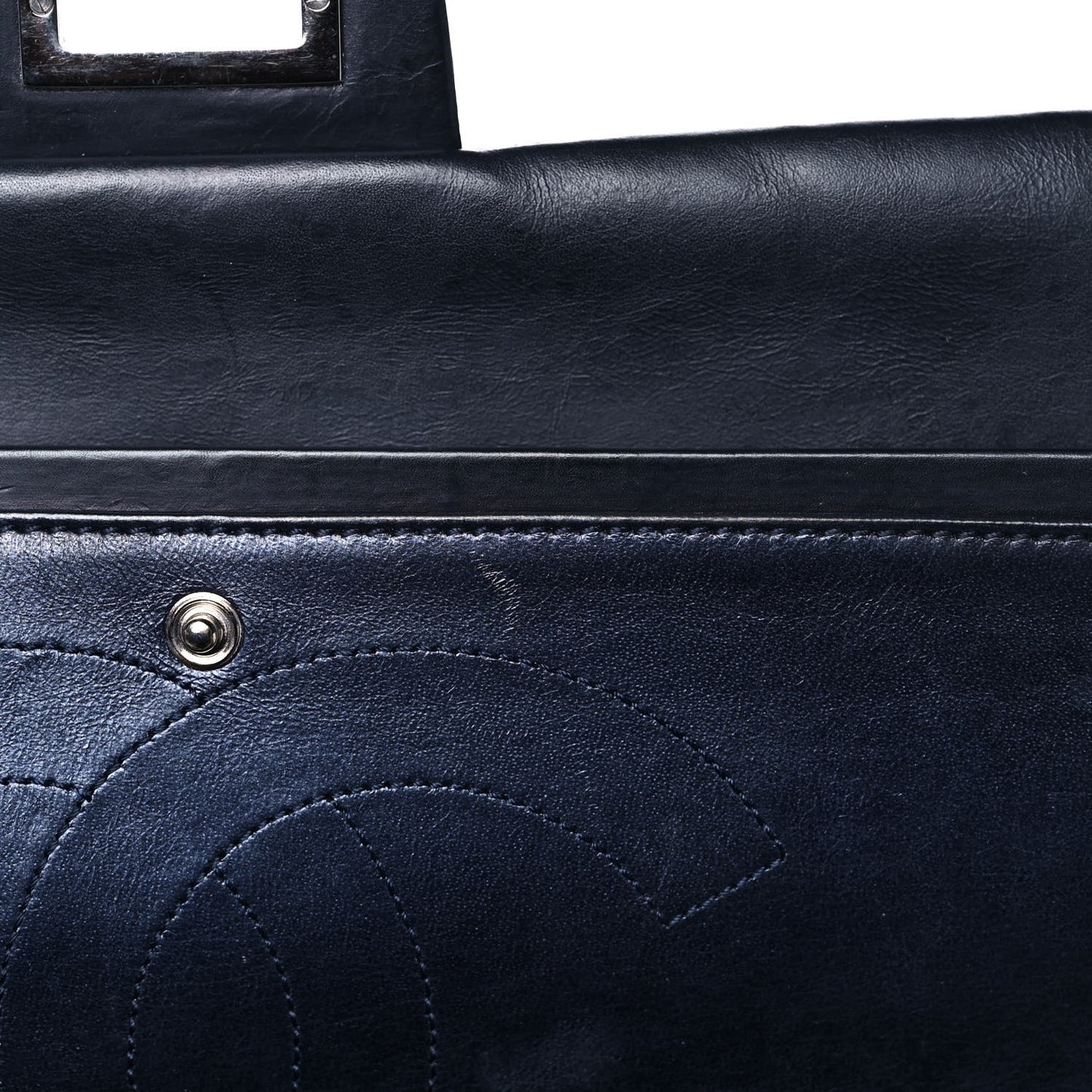 Aged Calfskin Quilted 2.55 Reissue 227 Flap Navy Blue