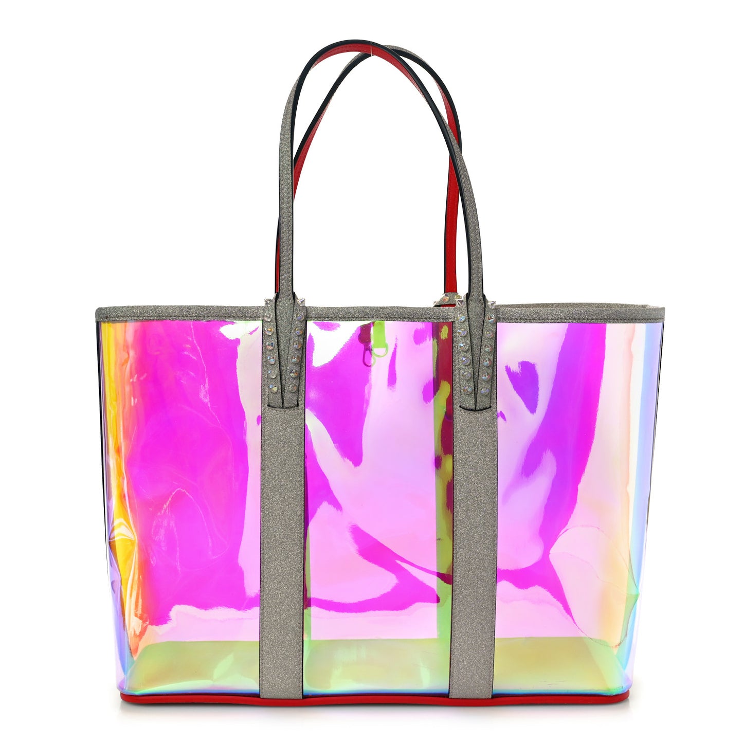PVC Spikes East West Cabata Tote Glitter Sunset