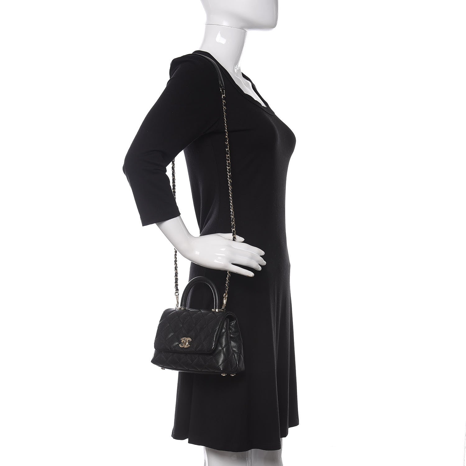 Chanel Caviar Quilted Extra Mini Coco Handle Flap Black 2 of 8