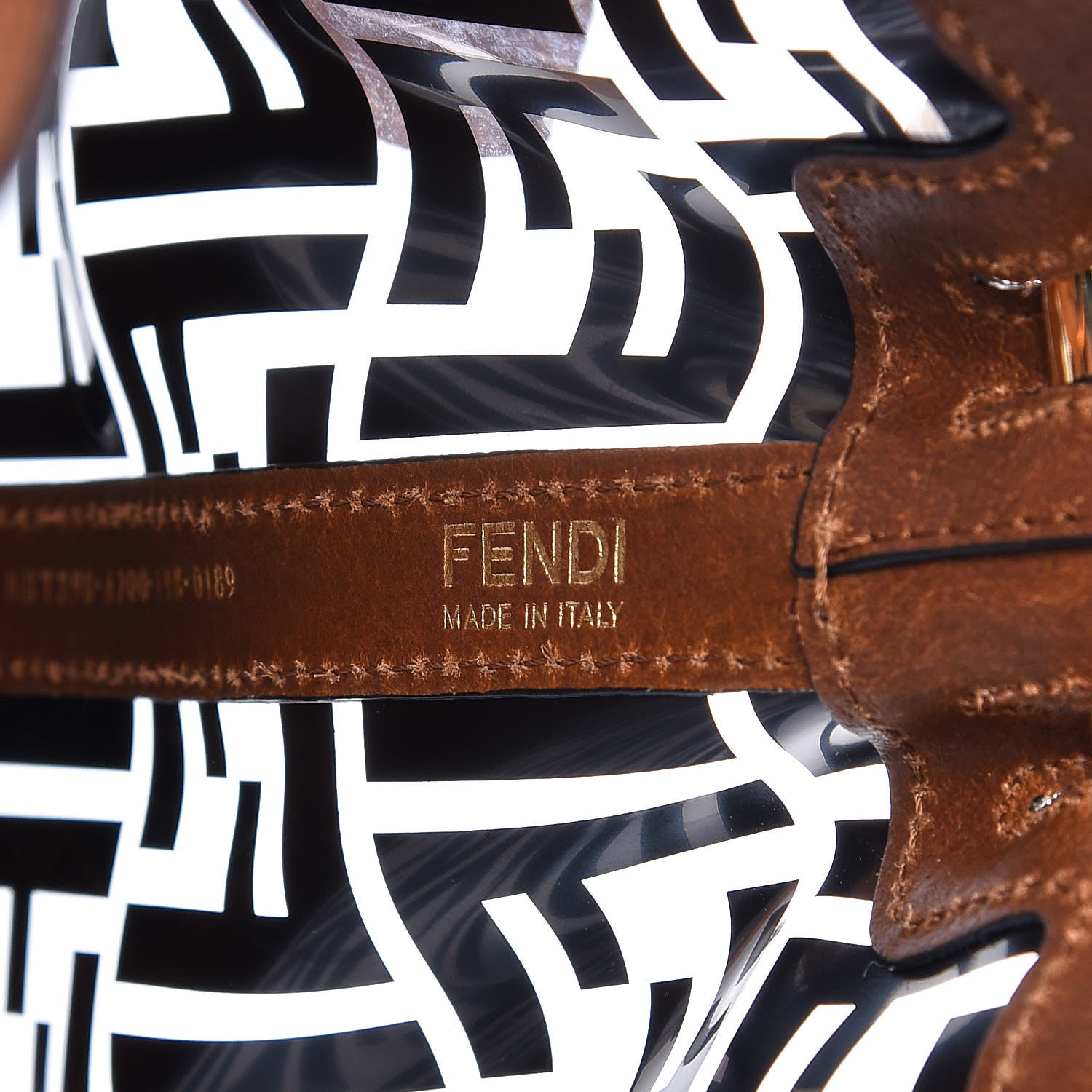 Fendi TPU FF Vitello Aura F is Fendi Grande Mon Tresor Bucket Bag Black Cuoio 7 of 12
