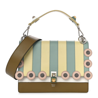 Fendi Calfskin Pequin Inlay Studded Kan I Shoulder Bag Multicolor 1 of 8