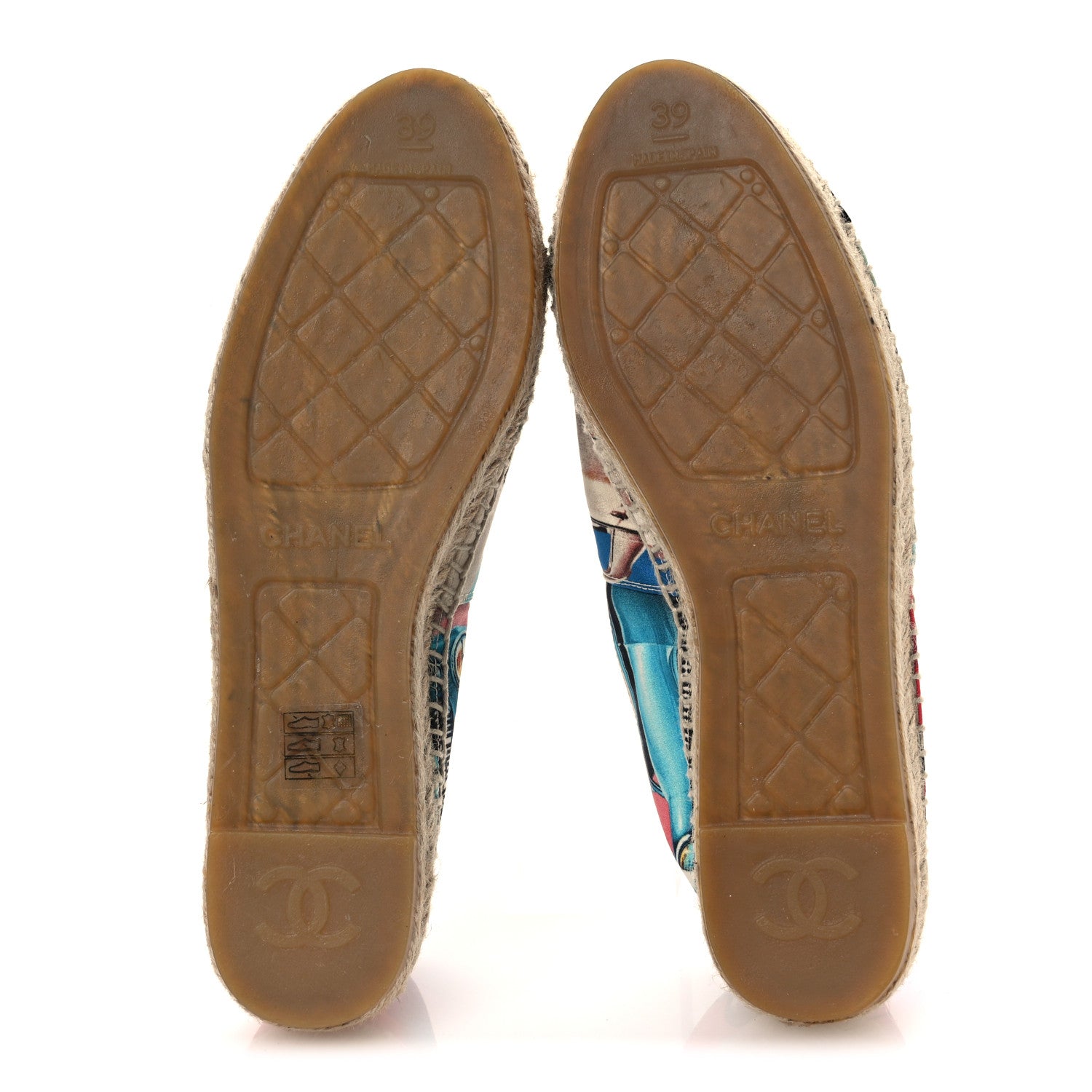 Chanel Fabric Patent CC Espadrilles 39 Multicolor Black 7 of 10