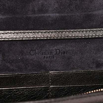 Christian Dior Metallic Calfskin Diorama Wallet on Chain Pouch Gunmetal 5 of 10
