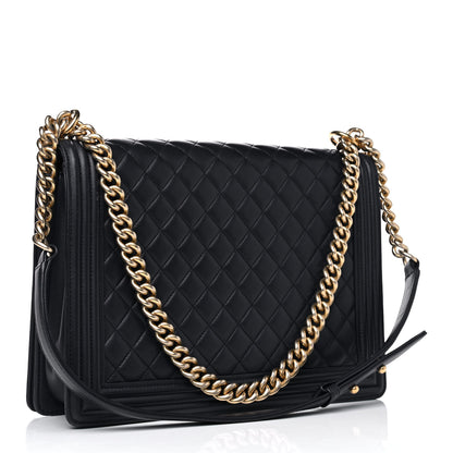 Chanel Lambskin Quilted Large Boy Flap Navy 2 of 10
