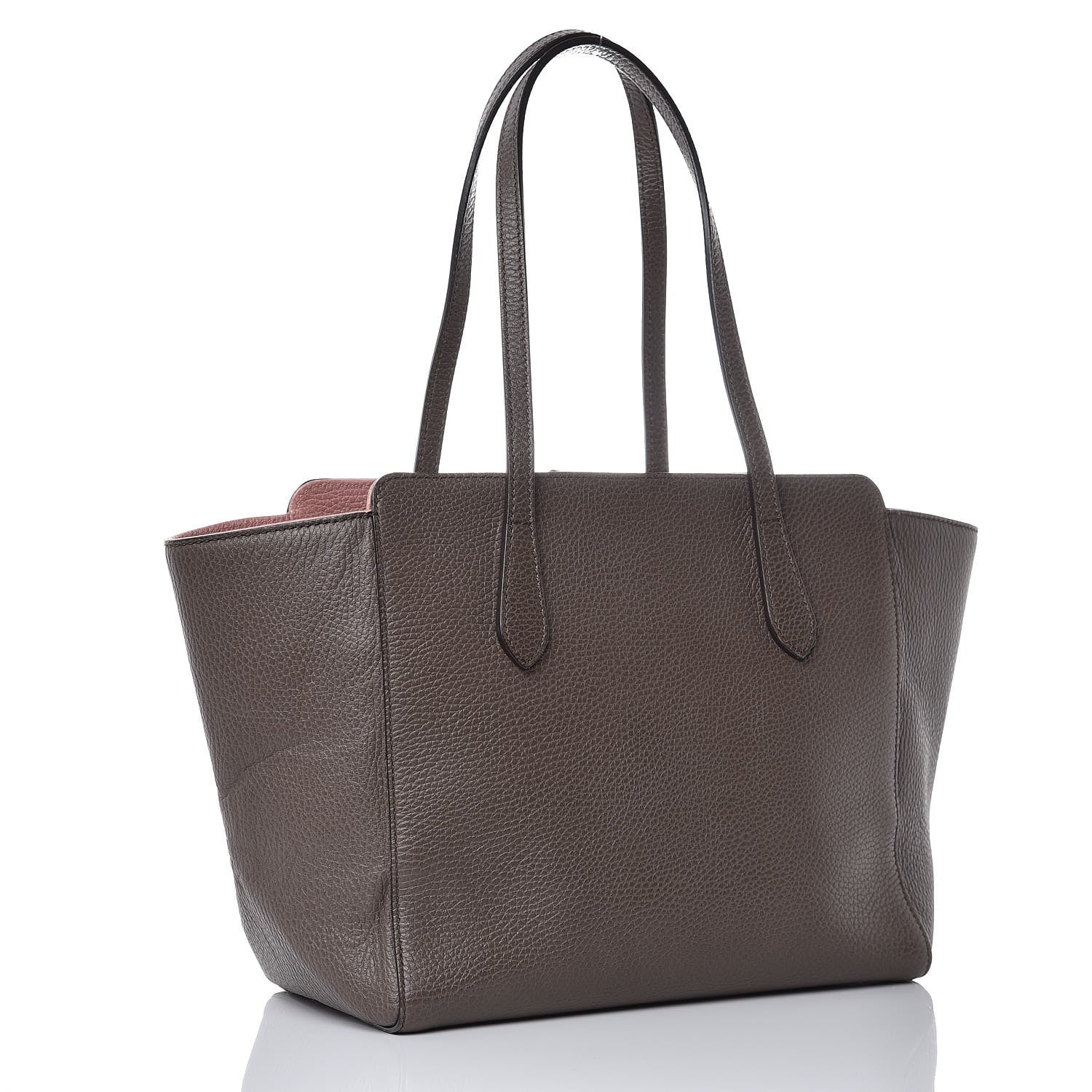 Gucci Dollar Calfskin Medium Swing Tote Grey Field Soft Pink 2 of 9