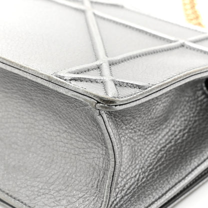 Christian Dior Metallic Grained Calfskin Medium Diorama Flap Bag Steel 14 of 15