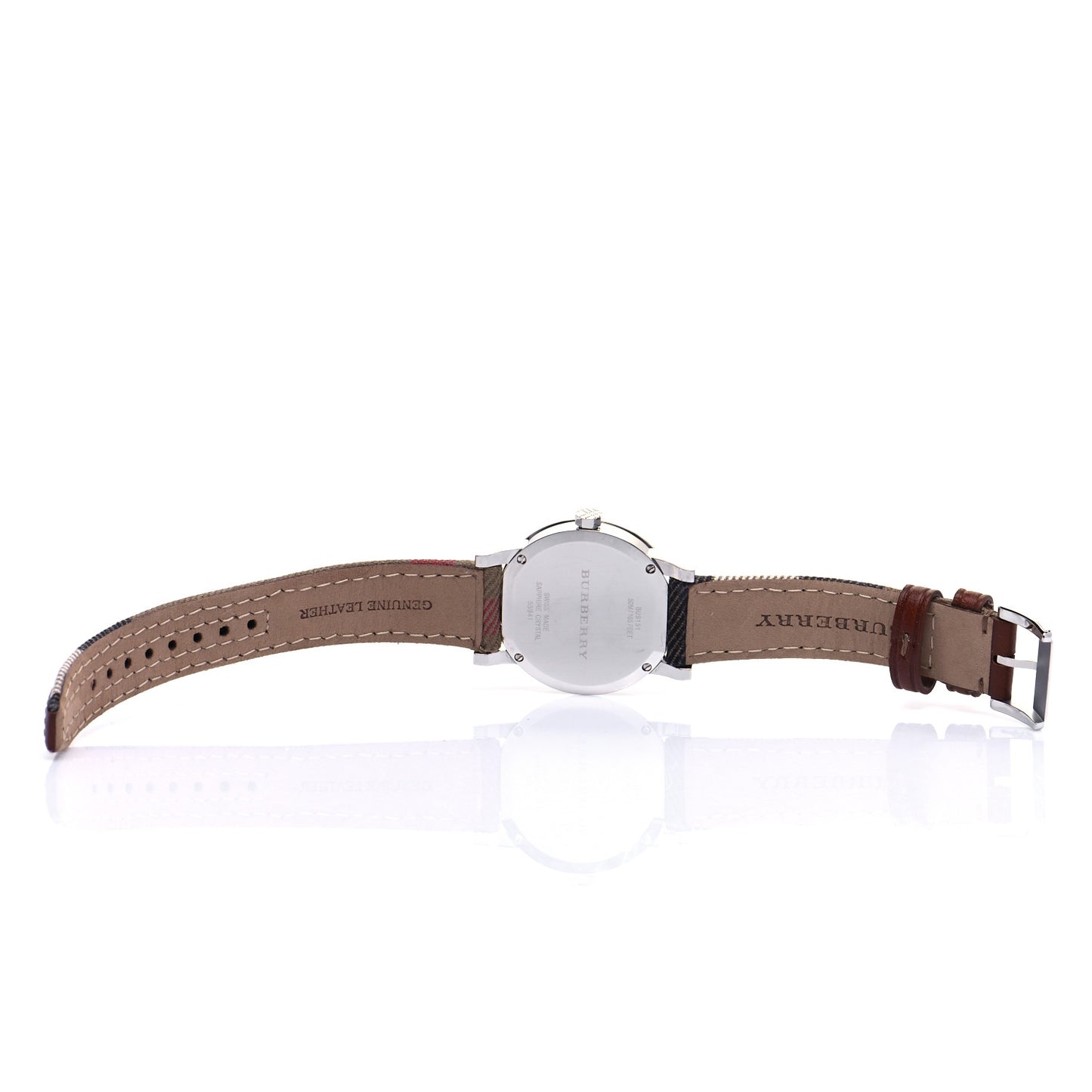 Stainless Steel Calfskin 34mm Heritage Nova Check Quartz Watch BU9151