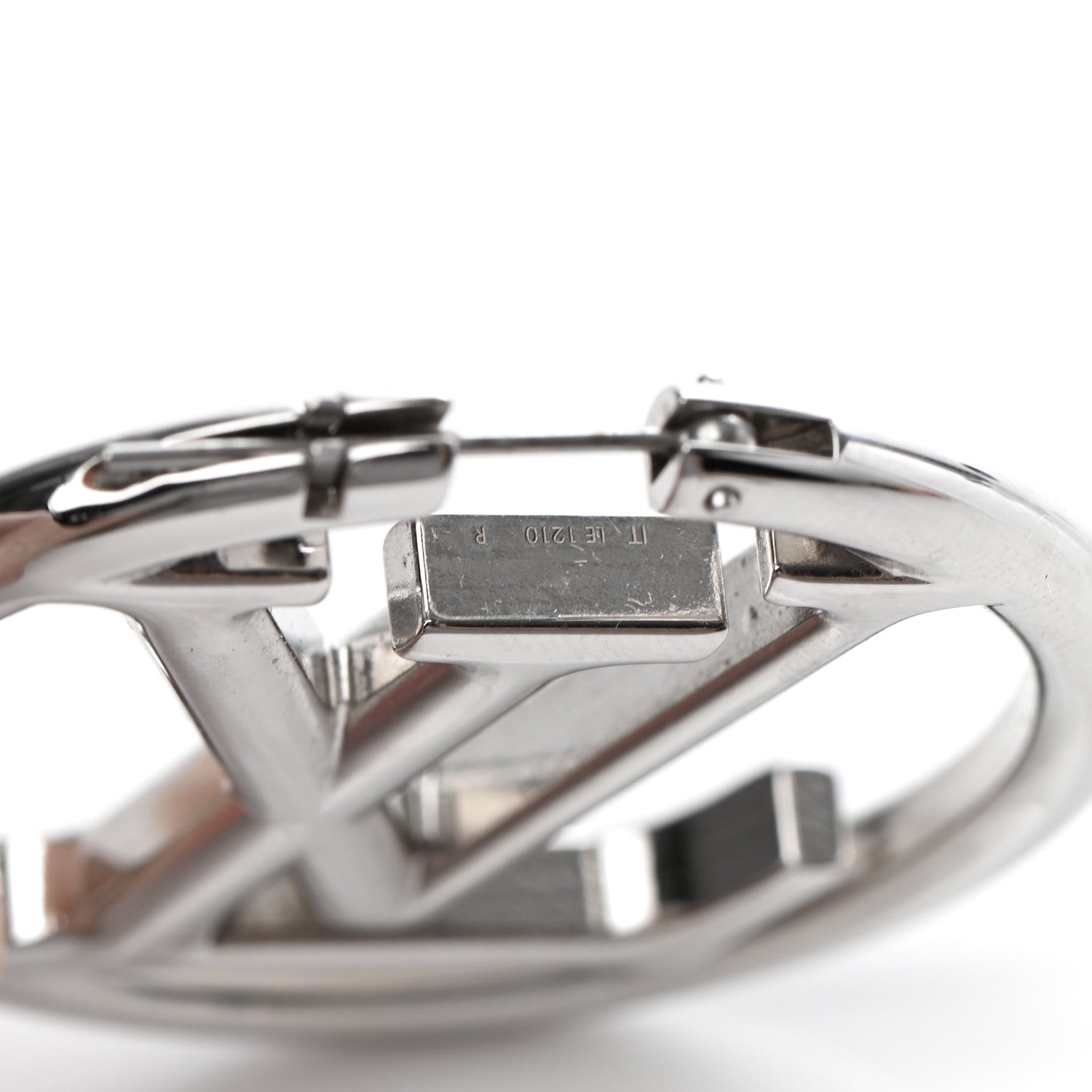 Louis Vuitton Palladium Louise Hoop Earrings Silver 5 of 5