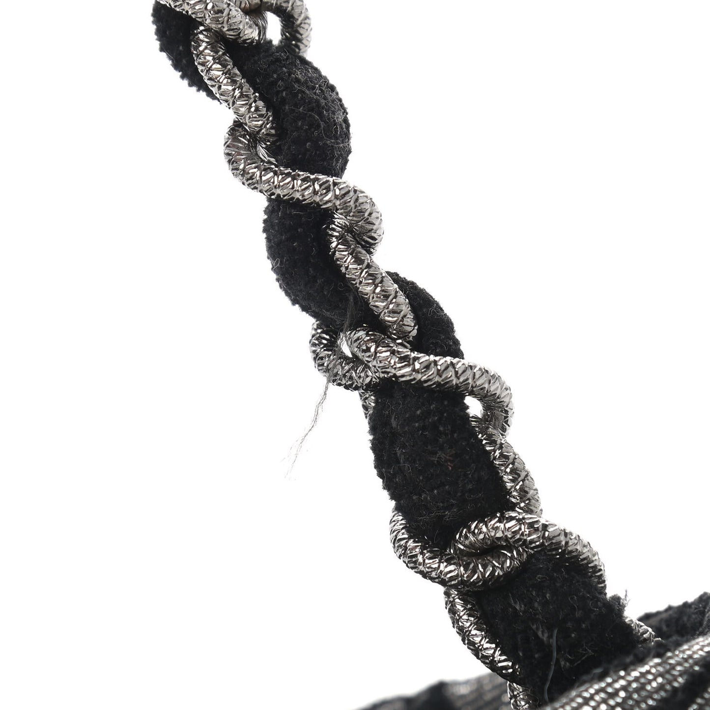 Metallic Brocade CC Chain Link Small Shoulder Bag Black