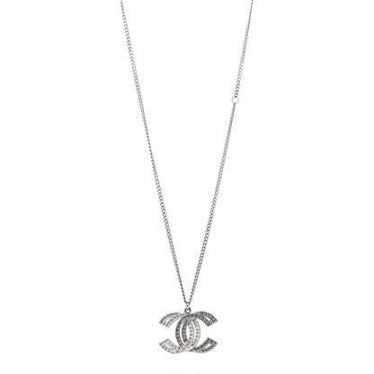 Chanel Baguette Crystal Large CC Necklace Silver 1 of 5
