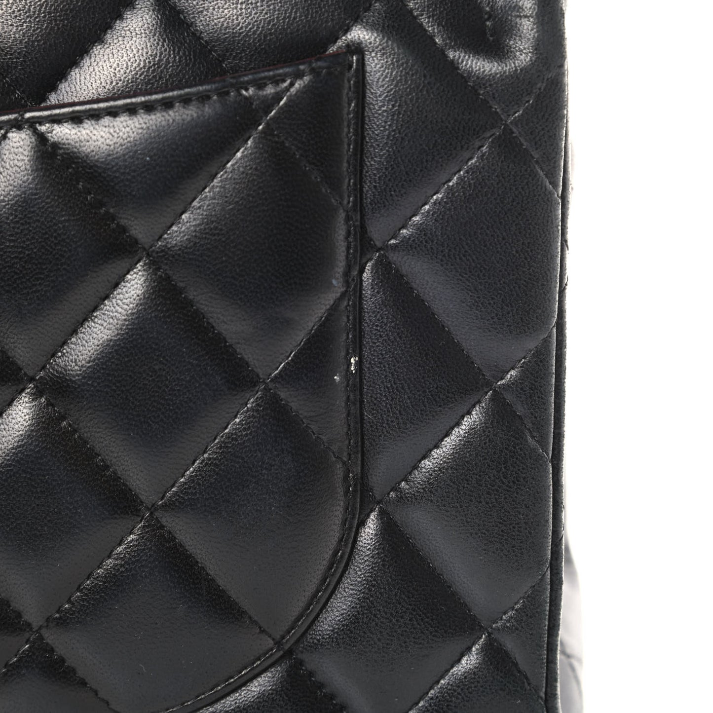 Lambskin Quilted Jumbo Double Flap Black