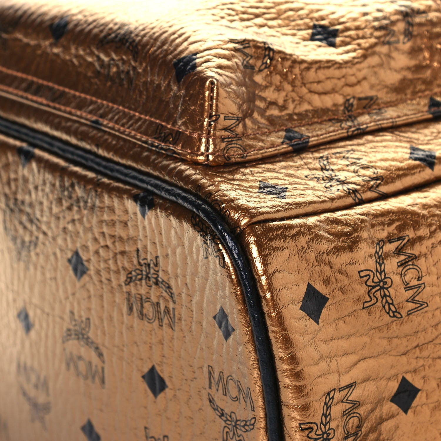 MCM Metallic Visetos Small Stark Backpack Gold 9 of 11