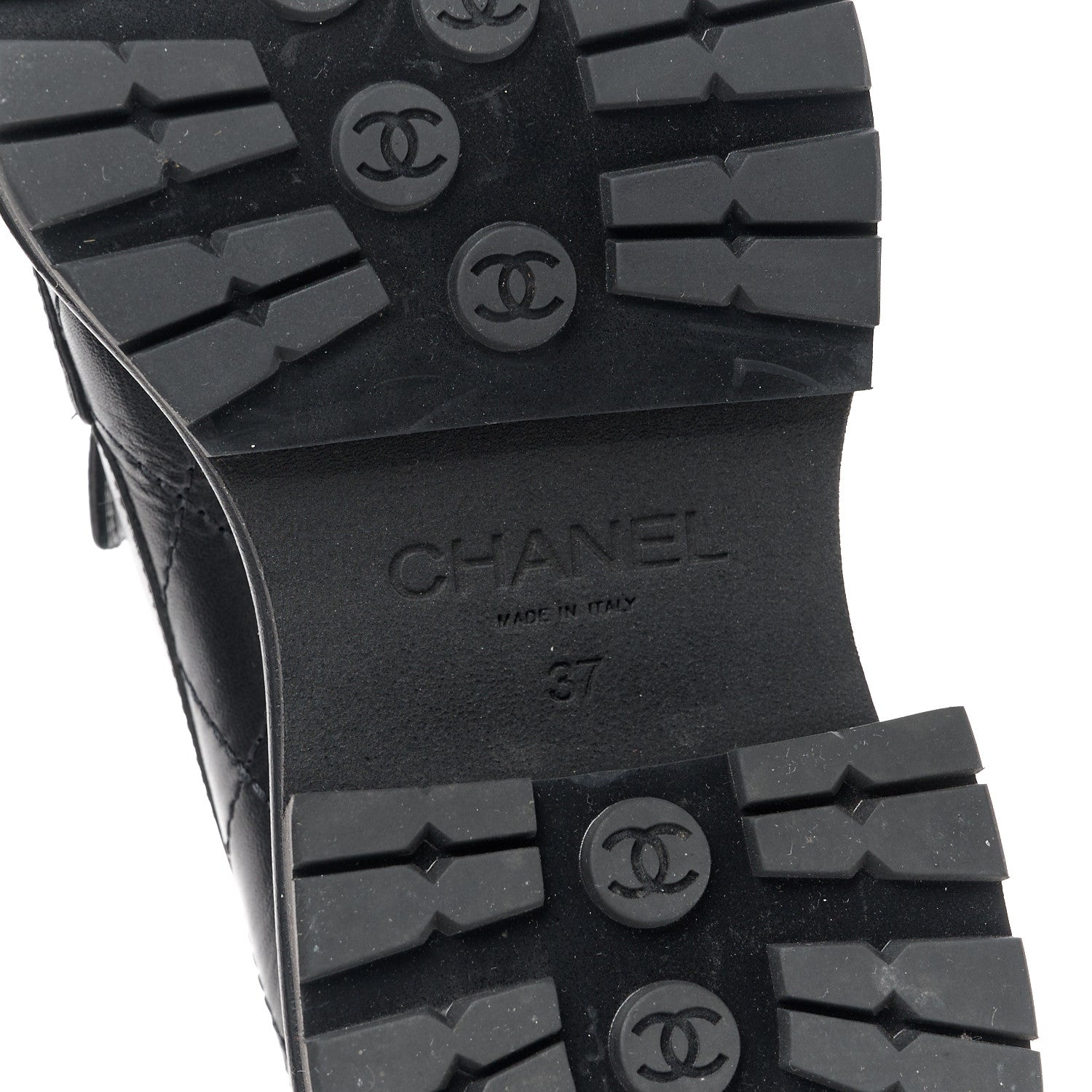 Chanel Calfskin Quilted CC Mocassin Loafers 37 Black 6 of 8