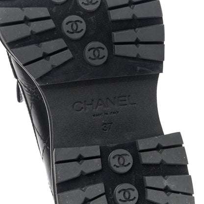 Chanel Calfskin Quilted CC Mocassin Loafers 37 Black 6 of 8
