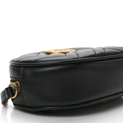 Gucci Calfskin Matelasse GG Marmont Belt Bag 85 34 Black 8 of 10