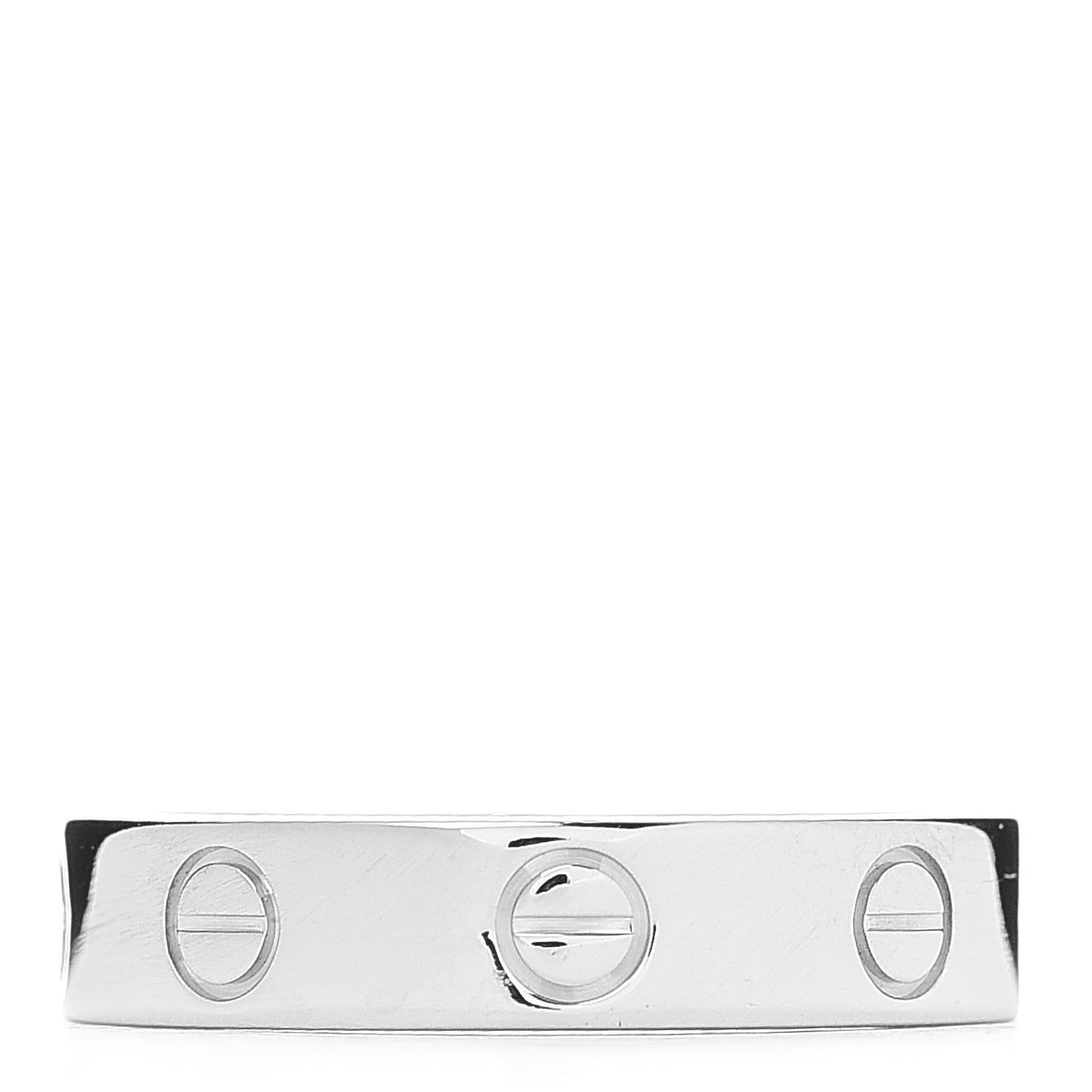 18K White Gold Diamond 4mm LOVE Wedding Band Ring 49 4.75