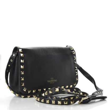 Valentino Garavani Vitello Mini Rockstud Flap Saddle Crossbody Bag Black 3 of 11