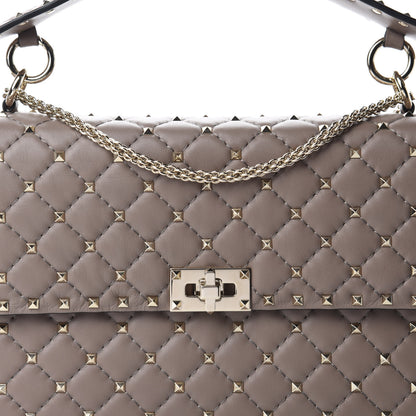 Valentino Garavani Nappa Large Rockstud Spike Shoulder Bag Clay 9 of 9