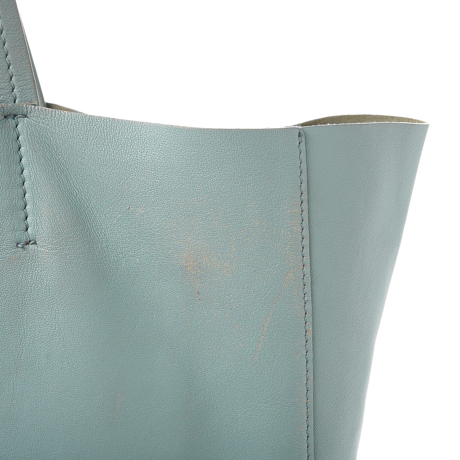 Celine Lambskin Vertical Bi-Cabas Blue Black 14 of 21