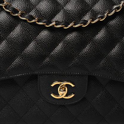 Chanel Caviar Quilted Jumbo Double Flap Black 8 of 13