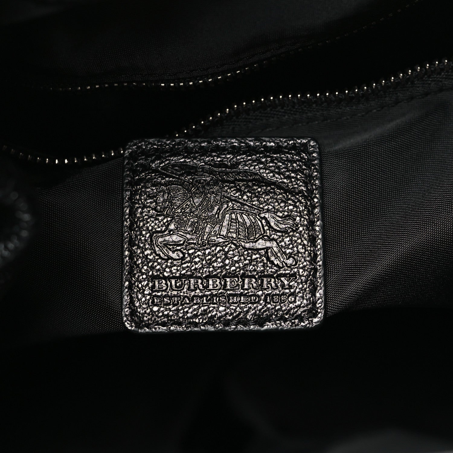 Burberry Nylon Tonal Check Drawstring Tote Black 6 of 8