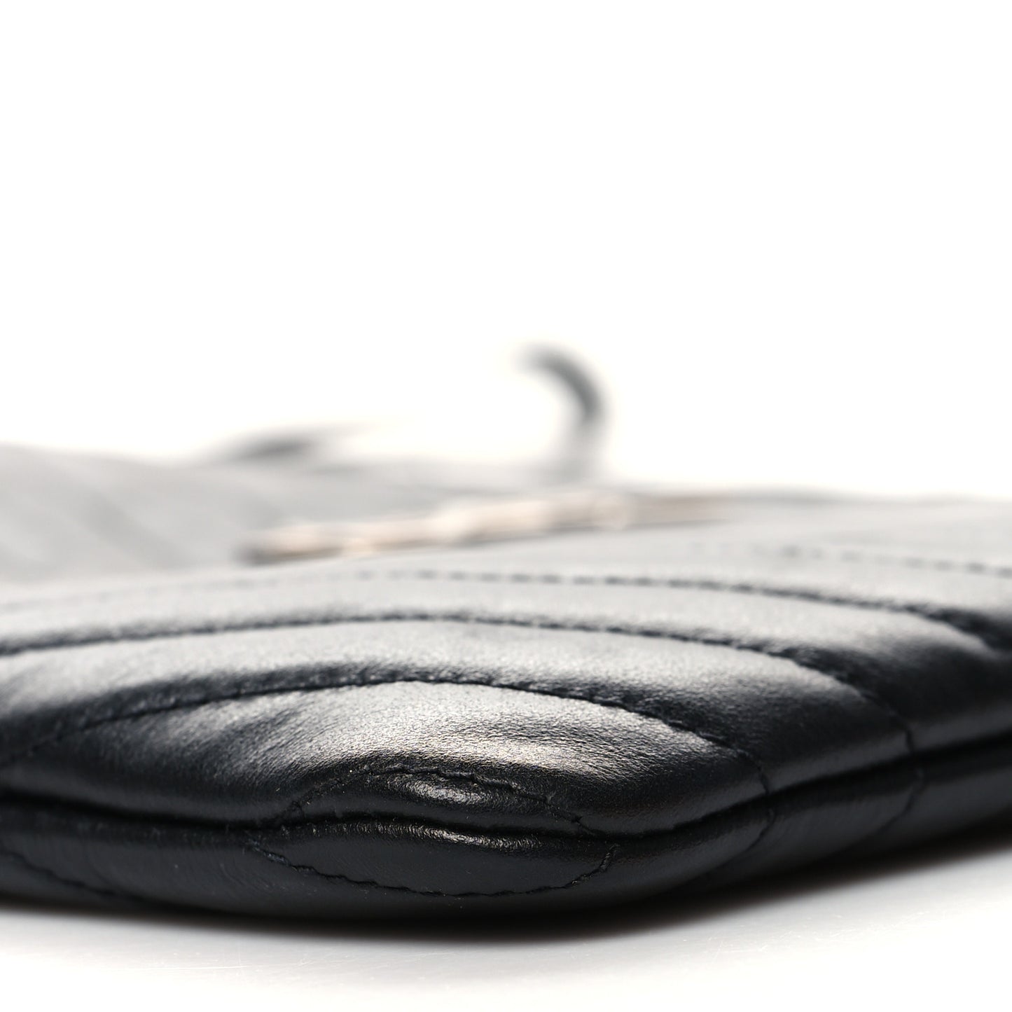 Calfskin Matelasse Chevron Monogram A5 Wristlet Black