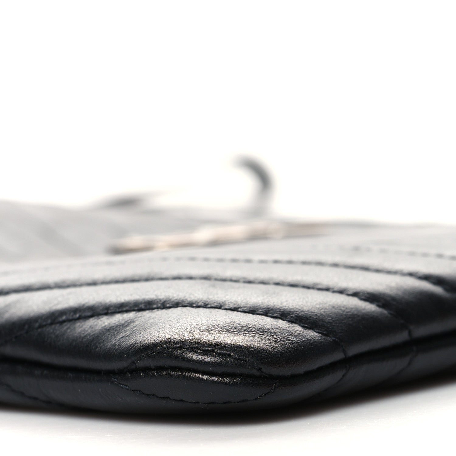 Saint Laurent Calfskin Matelasse Chevron Monogram A5 Wristlet Black 10 of 10