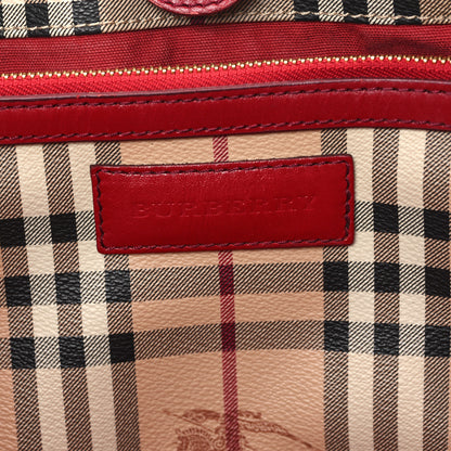 Burberry Haymarket Check Small Canterbury Tote Military Red 7 of 14