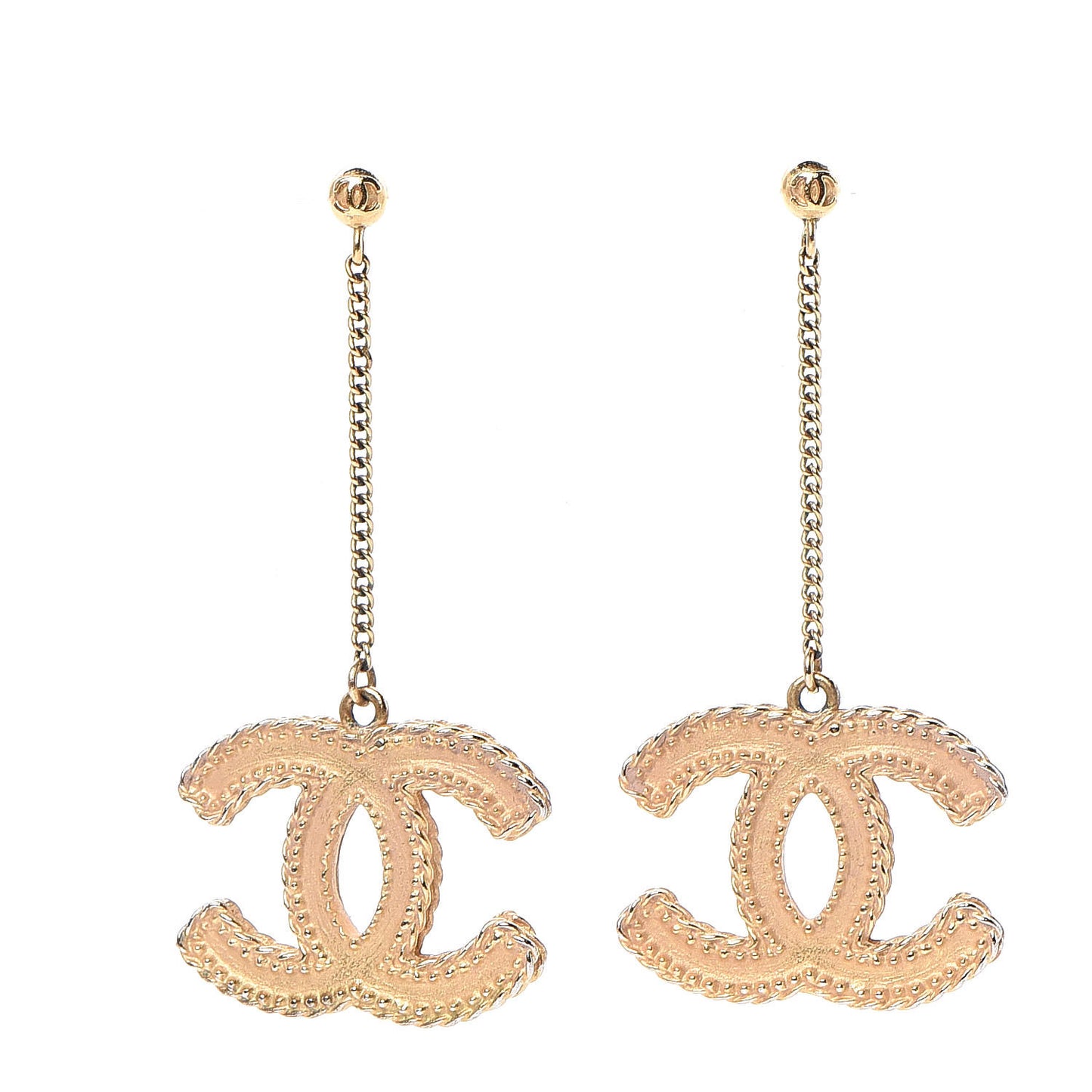 CC Drop Earrings Matte Gold