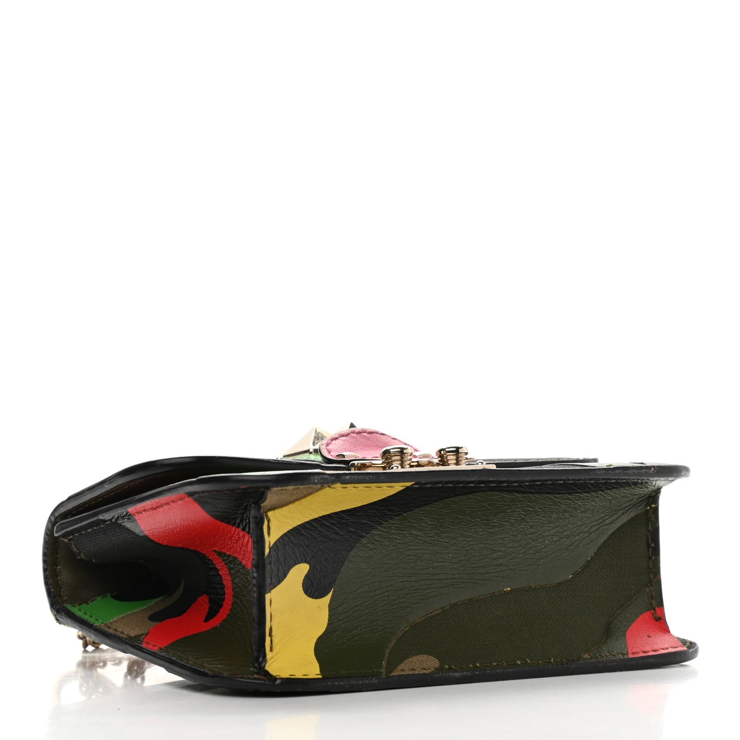 Nappa Canvas Camouflage Mini Glam Lock Rockstud Flap Multicolor
