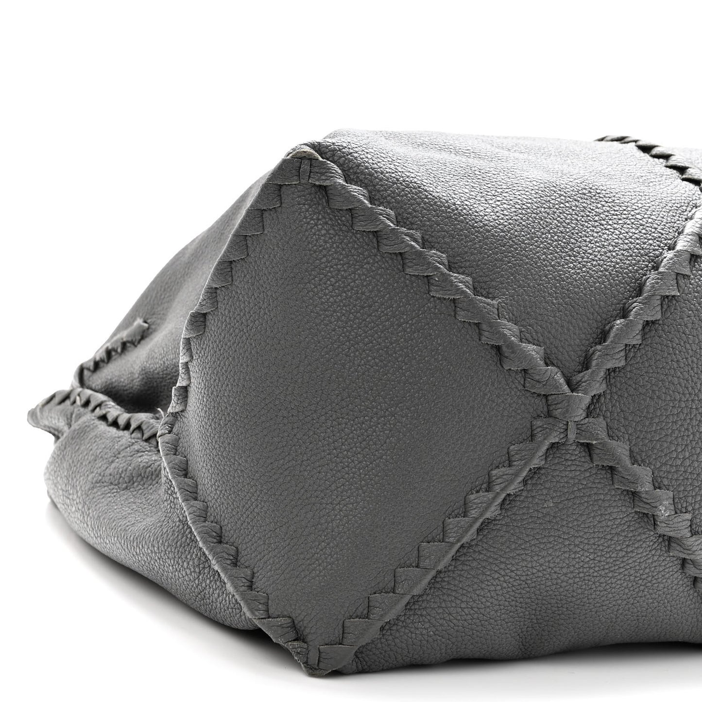 Washed Cervo Deerskin Shoulder Bag New Light Grey