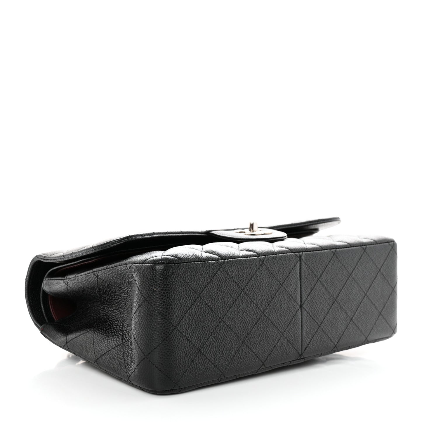 Caviar Quilted Jumbo Double Flap Black