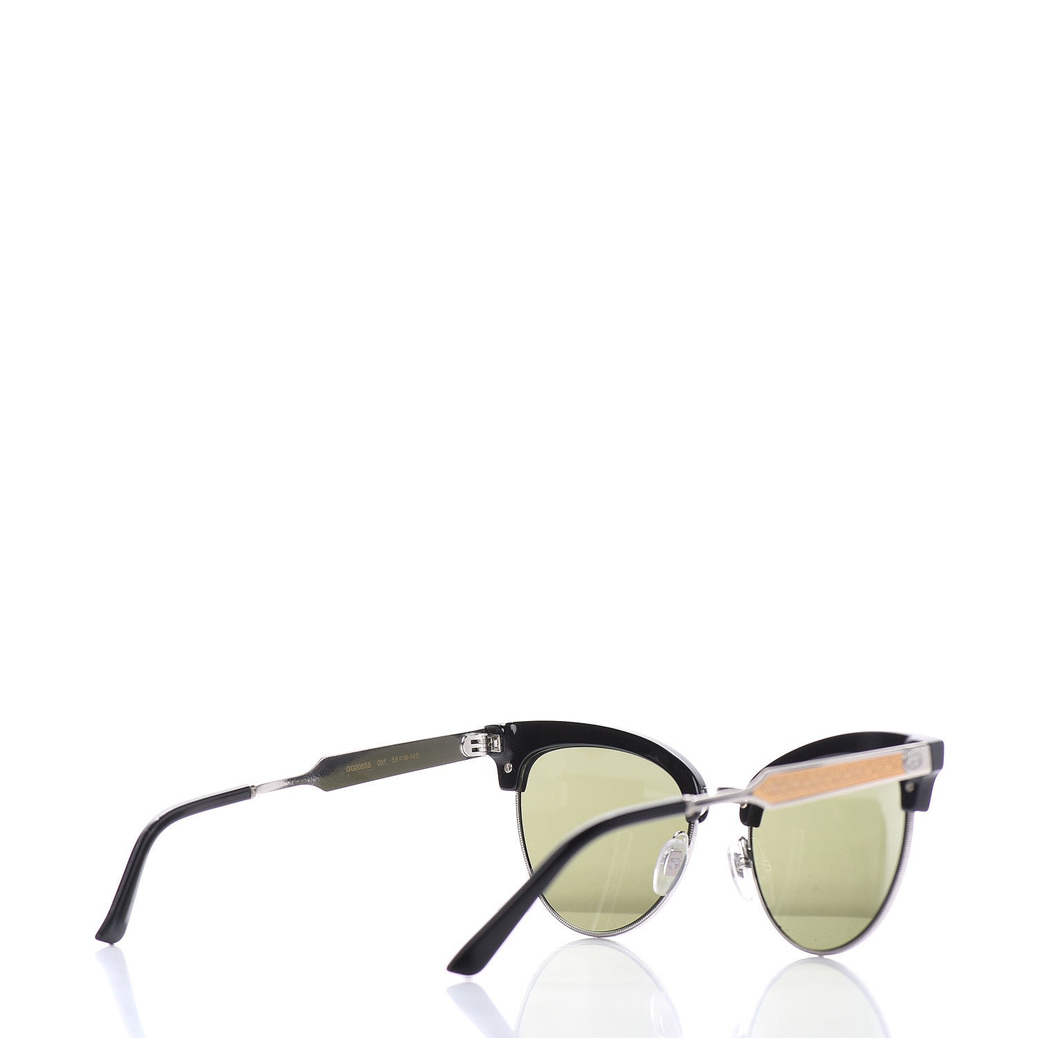 Gucci Acetate Damascato Cat Eye Sunglasses GG0055S Black Gold 4 of 6