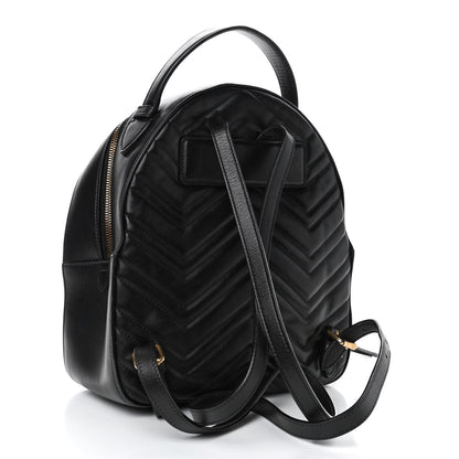 Gucci Calfskin Matelasse GG Marmont Dome Backpack Black 2 of 4