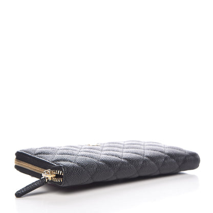 Chanel Caviar Quilted Large Gusset Zip Around Wallet Black 4 of 8