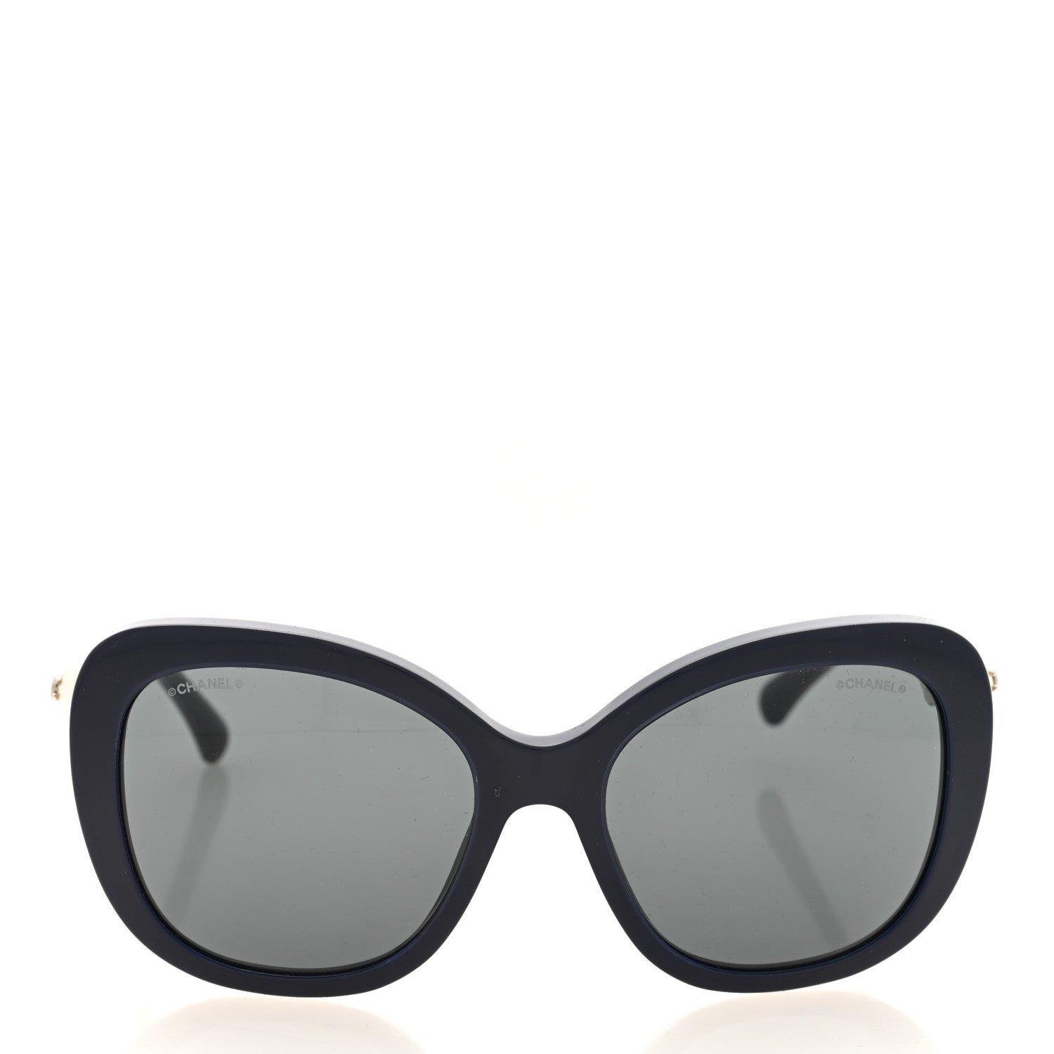 Chanel Acetate Butterfly Winter Pearl Sunglasses 5339-H Navy 2 of 8
